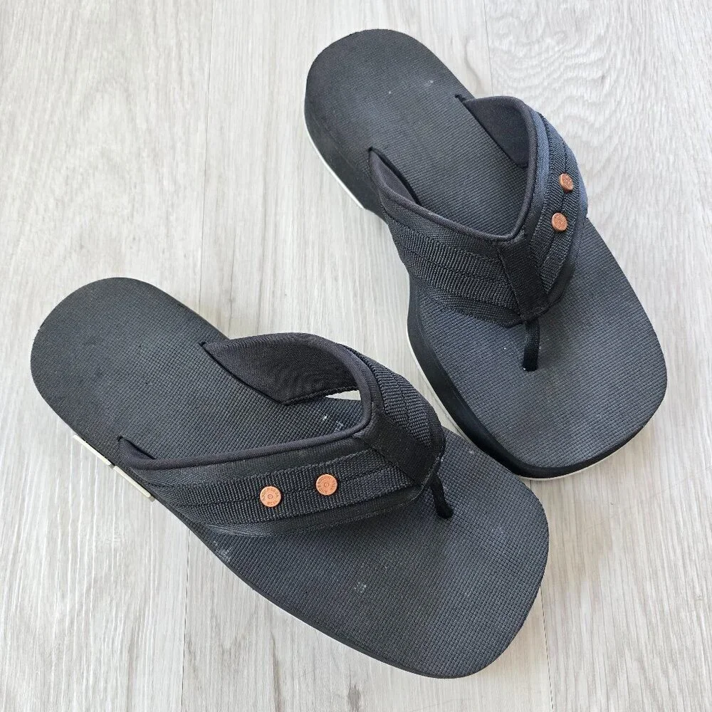 Andersson Bell | black strappy outdoor summer flip-flop sandals | MENS 9